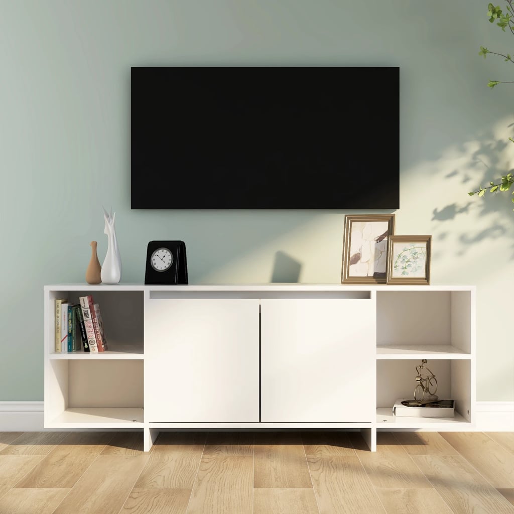 vidaXL TV stolek bílý 130 x 35 x 50 cm dřevotříska