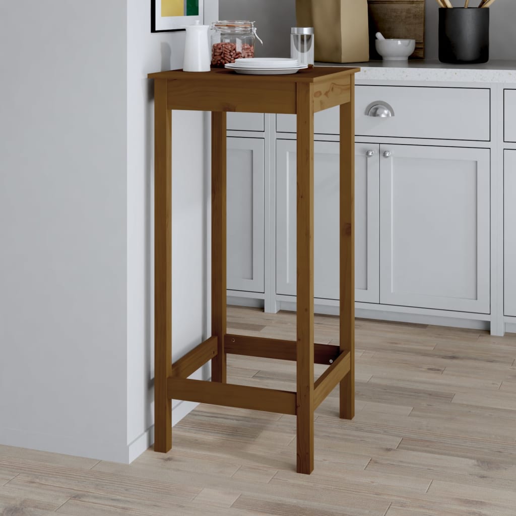 vidaXL Barový stolek medově hnědý 50x50x110 cm masivní borové dřevo
