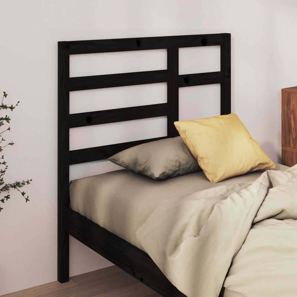 vidaXL Čelo postele černé 96 x 4 x 104 cm masivní borovice