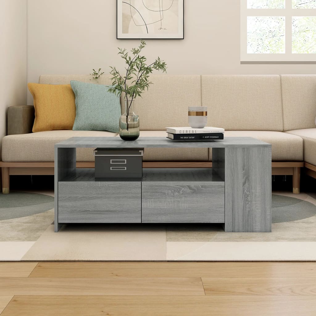 vidaXL Konferenční stolek šedý sonoma 102x55x42 cm kompozitní dřevo