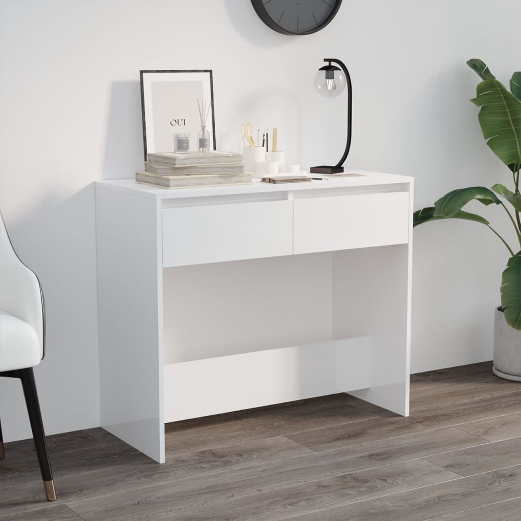vidaXL Konzolový stolek bílý s vysokým leskem 89 x 41 x 76