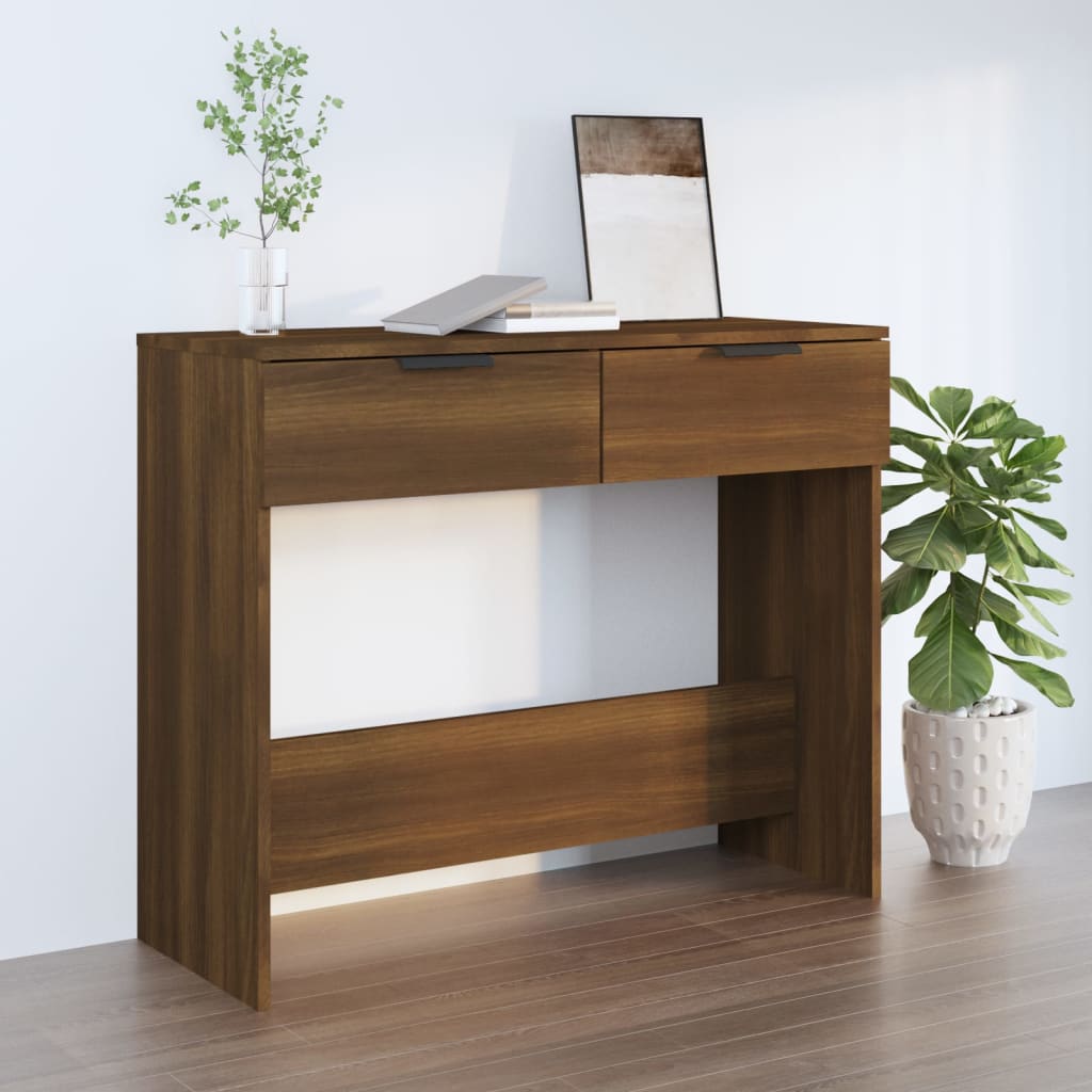 vidaXL Konzolový stolek hnědý dub 90 x 36 x 75 cm kompozitní dřevo