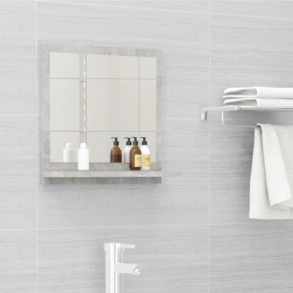 vidaXL Koupelnové zrcadlo betonově šedé 40 x 10