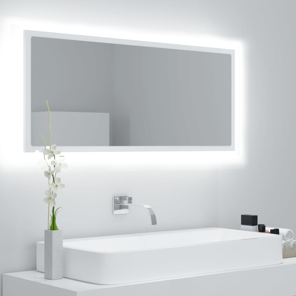 vidaXL LED koupelnové zrcadlo bílé 100 x 8