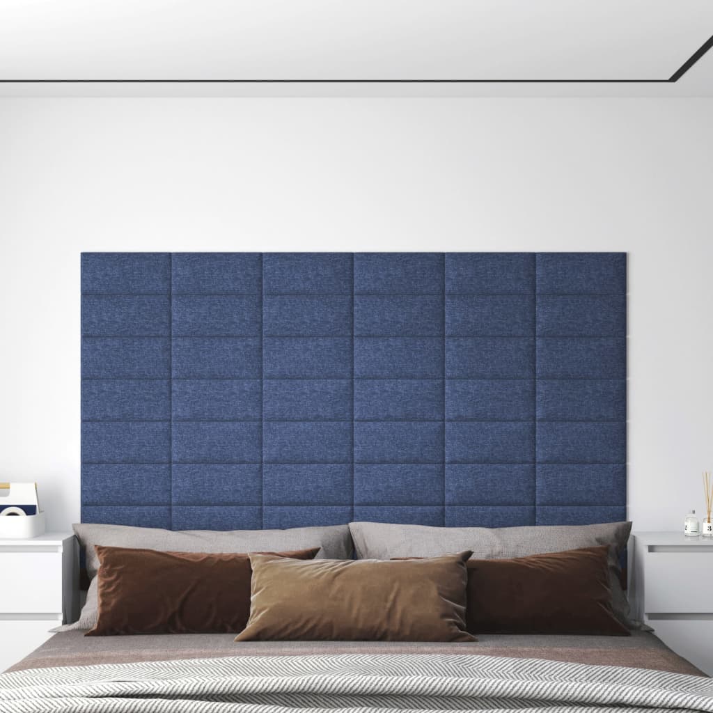 vidaXL Nástěnné panely 12 ks modré 30 x 15 cm textil 0