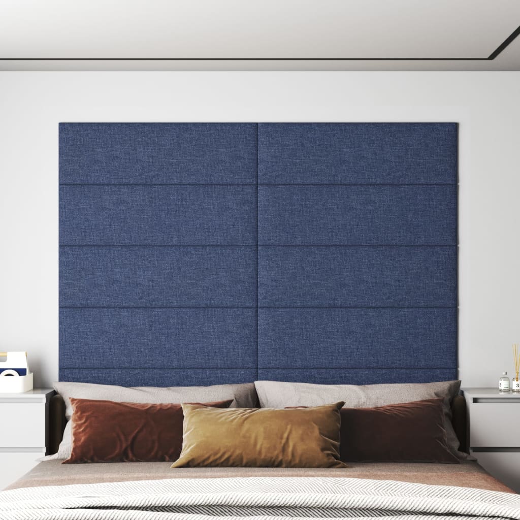 vidaXL Nástěnné panely 12 ks modré 90 x 30 cm textil 3