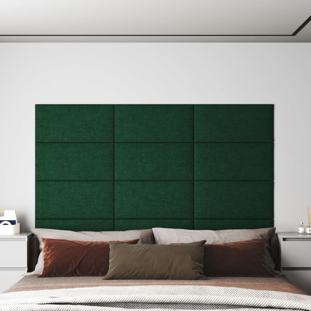 vidaXL Nástěnné panely 12 ks tmavě zelené 60 x 30 cm textil 2