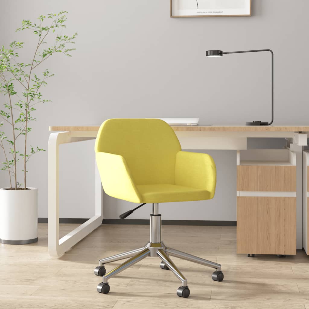 vidaXL Otočná kancelářská židle světle zelená textil