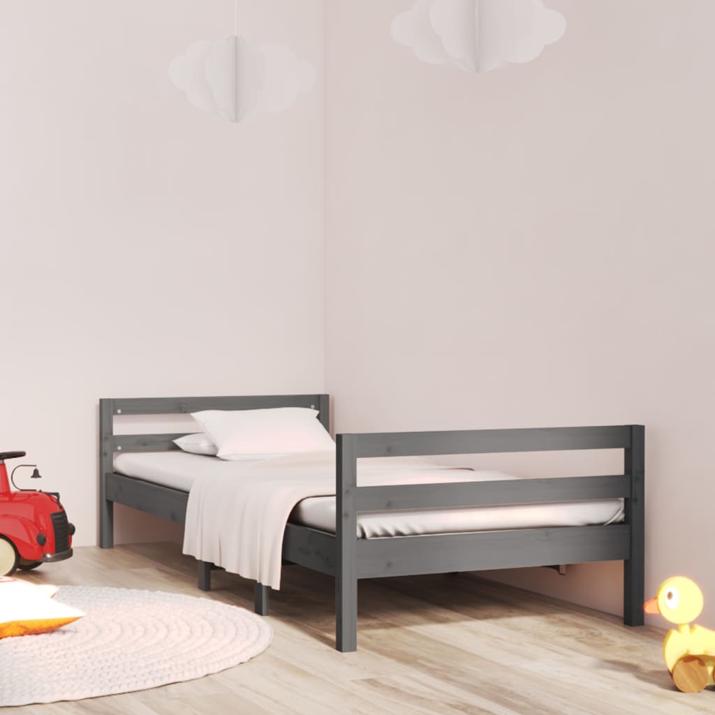 vidaXL Rám postele šedá 80 x 200 cm masivní borové dřevo