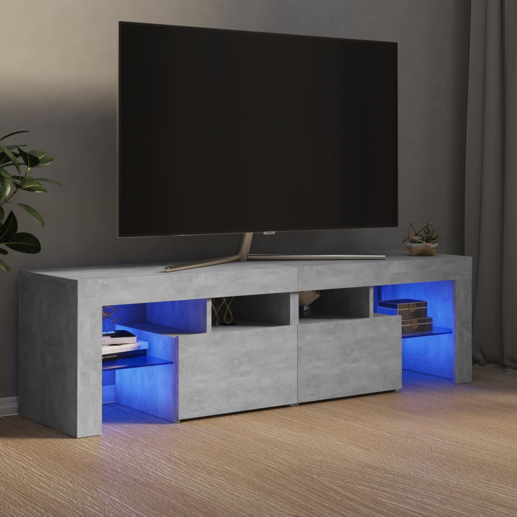 vidaXL TV skříňka s LED osvětlením betonově šedá 140 x 36