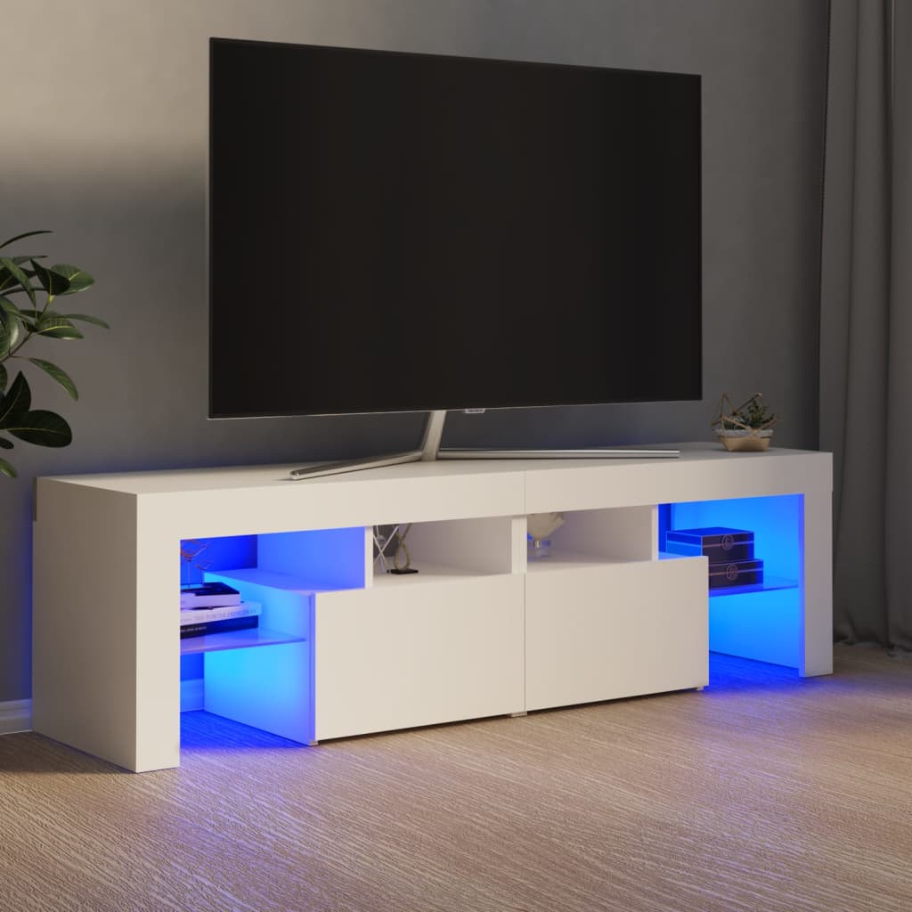 vidaXL TV skříňka s LED osvětlením bílá 140 x 36