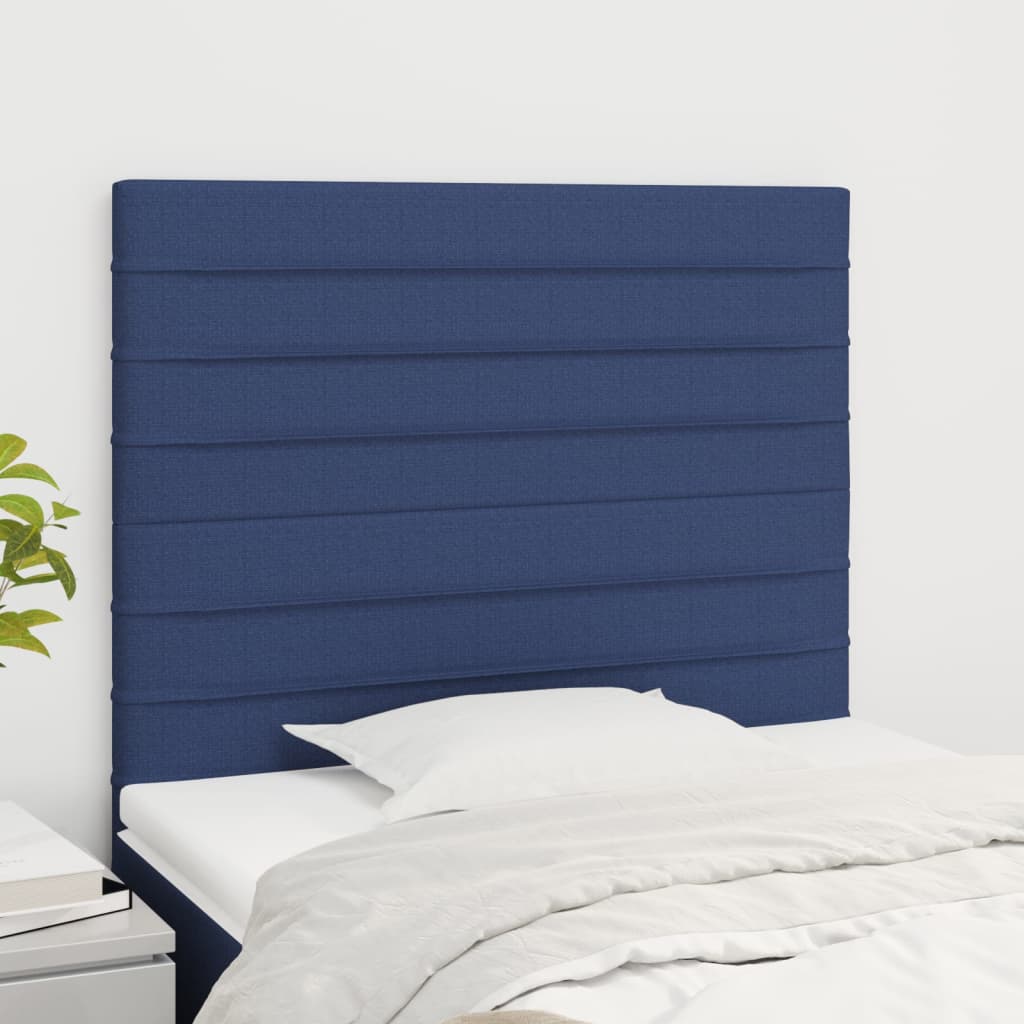 vidaXL Čelo postele 2 ks modré 100x5x78/88 cm textil