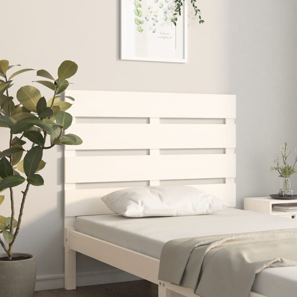 vidaXL Čelo postele bílé 100 x 3 x 80 cm masivní borovice