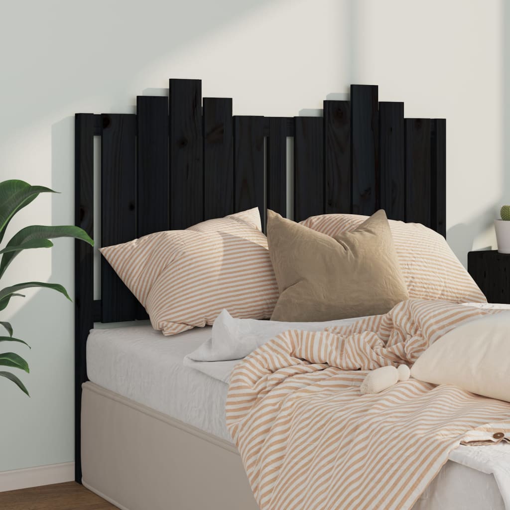 vidaXL Čelo postele černé 126 x 4 x 110 cm masivní borovice