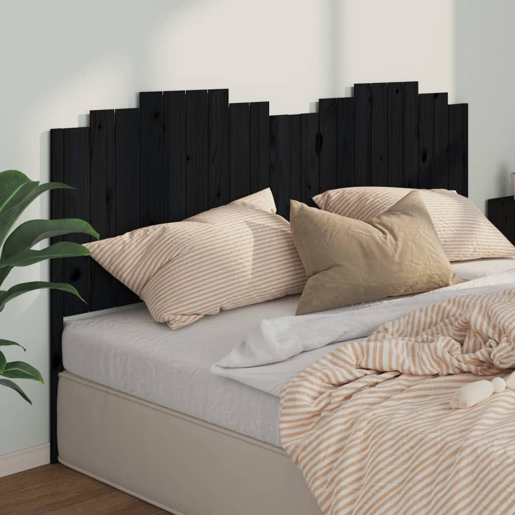 vidaXL Čelo postele černé 206 x 4 x 110 cm masivní borovice
