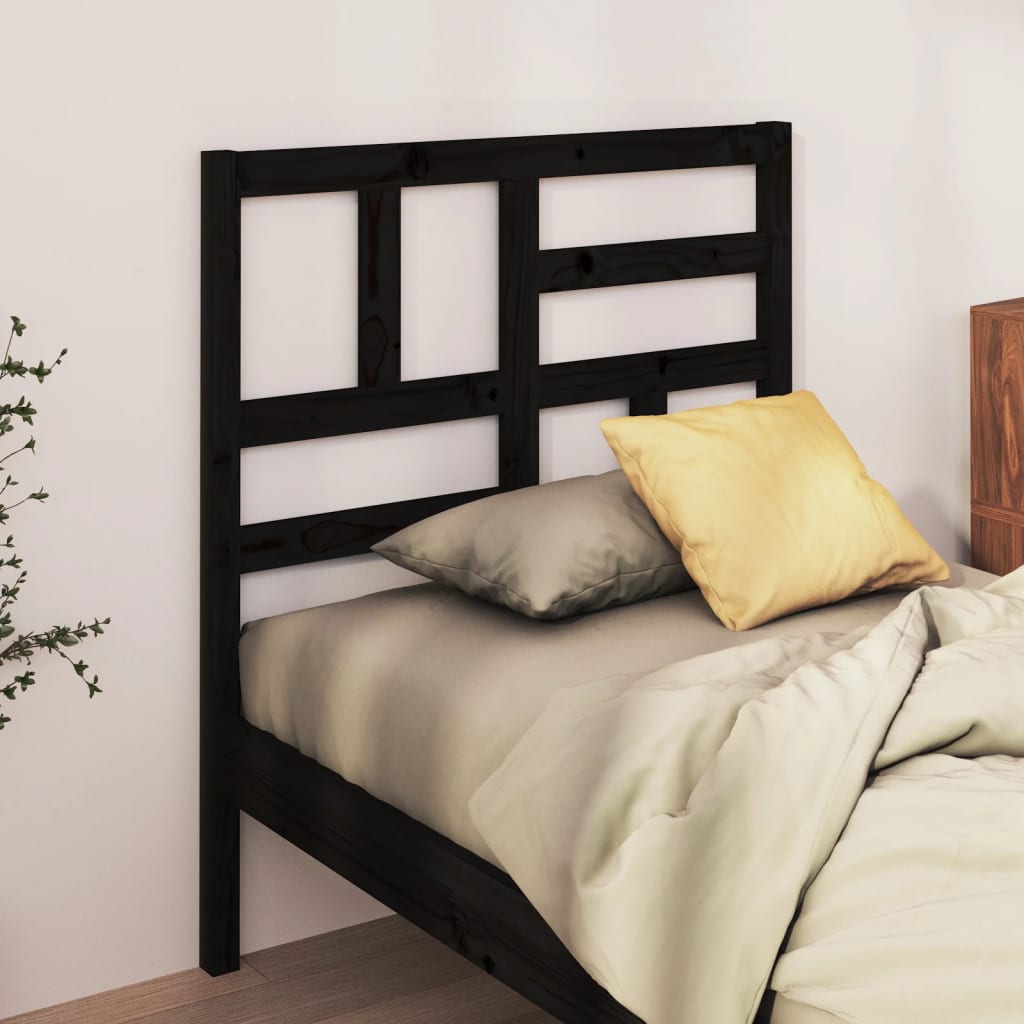 vidaXL Čelo postele černé 96 x 4 x 104 cm masivní borovice