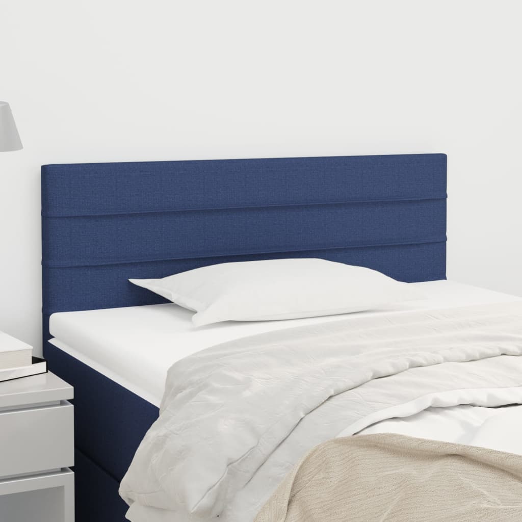 vidaXL Čelo postele modré 100x5x78/88 cm textil