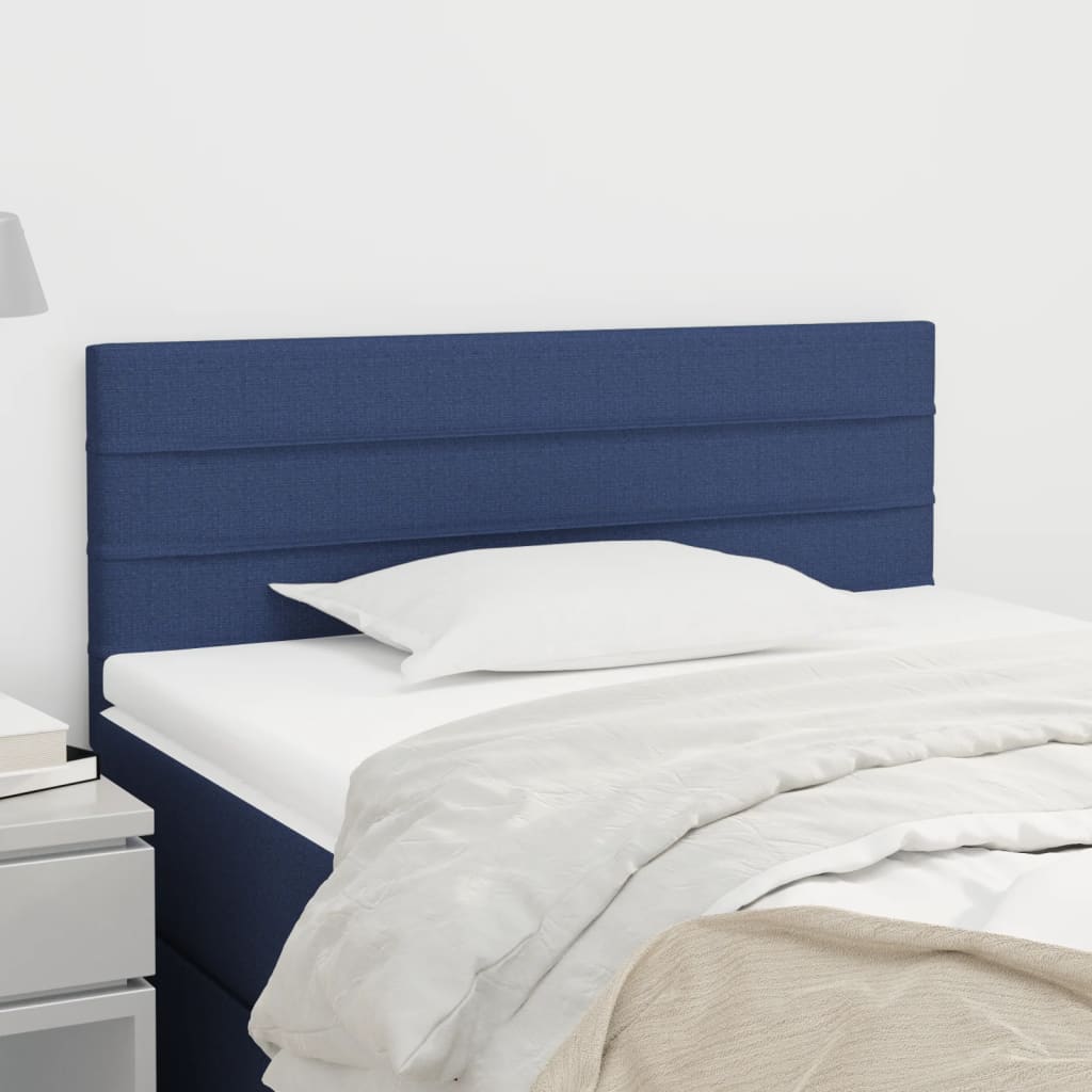 vidaXL Čelo postele modré 90x5x78/88 cm textil