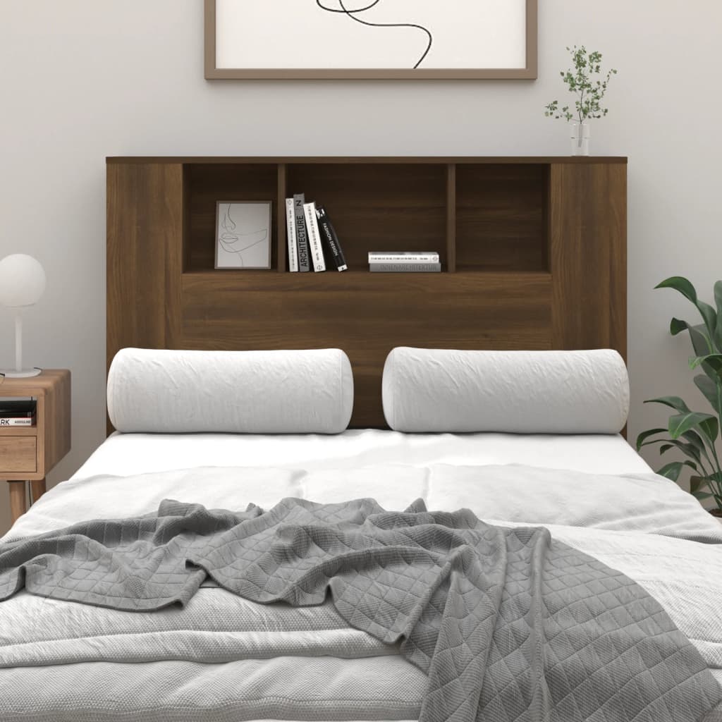vidaXL Čelo postele s úložným prostorem hnědý dub 120x18