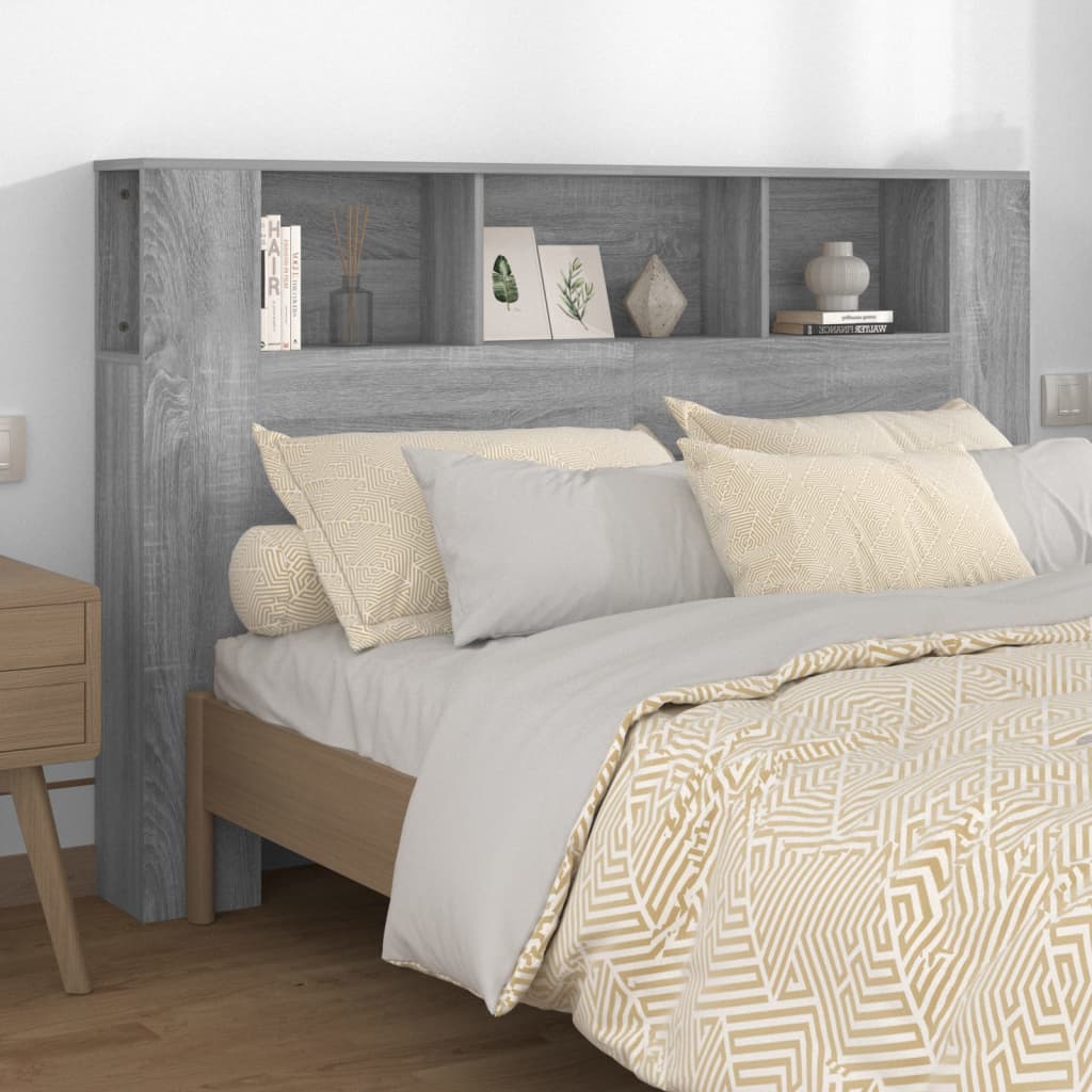 vidaXL Čelo postele s úložným prostorem šedé sonoma 160x18