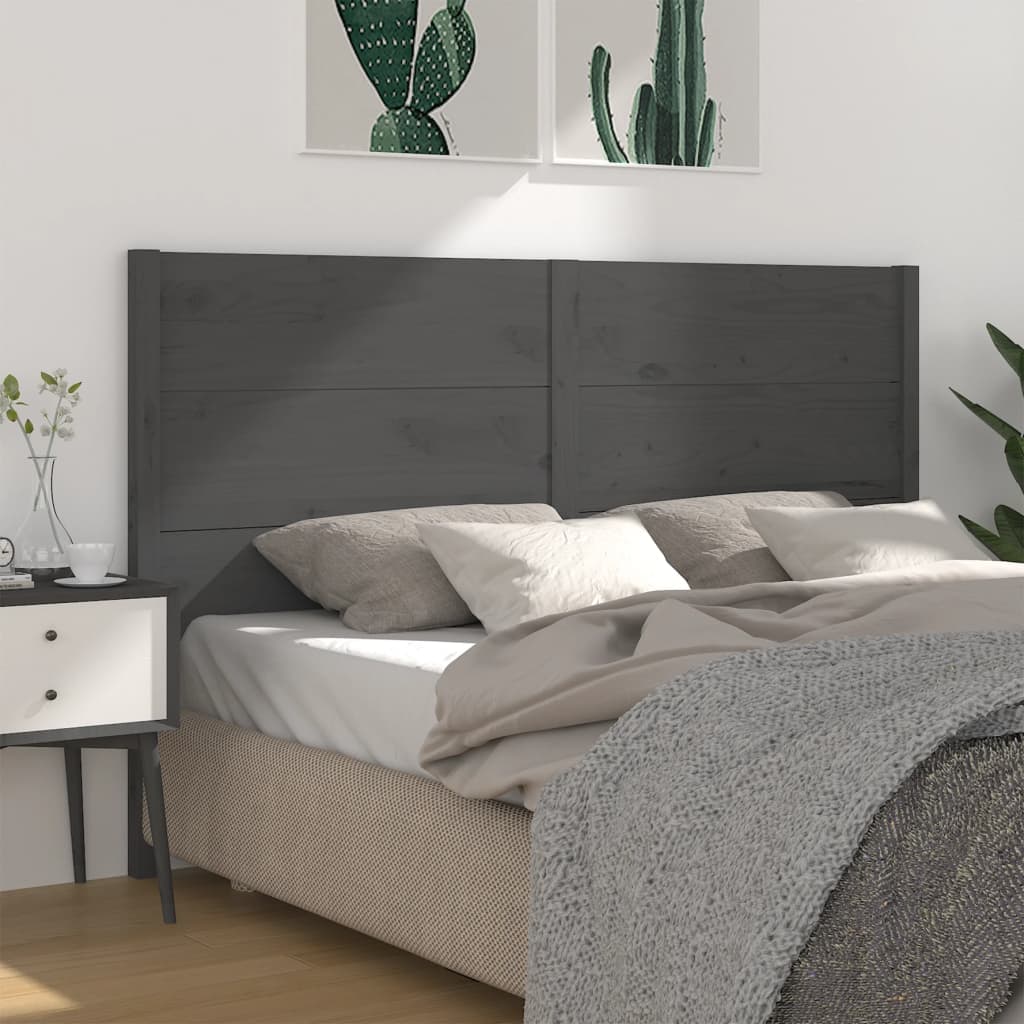 vidaXL Čelo postele šedé 156 x 4 x 100 cm masivní borovice