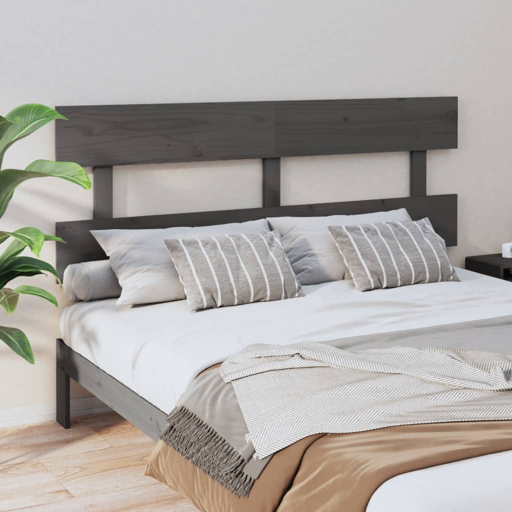 vidaXL Čelo postele šedé 164 x 3 x 81 cm masivní borovice
