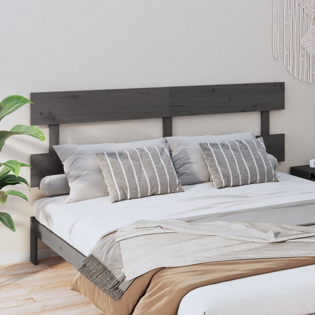 vidaXL Čelo postele šedé 204 x 3 x 81 cm masivní borovice