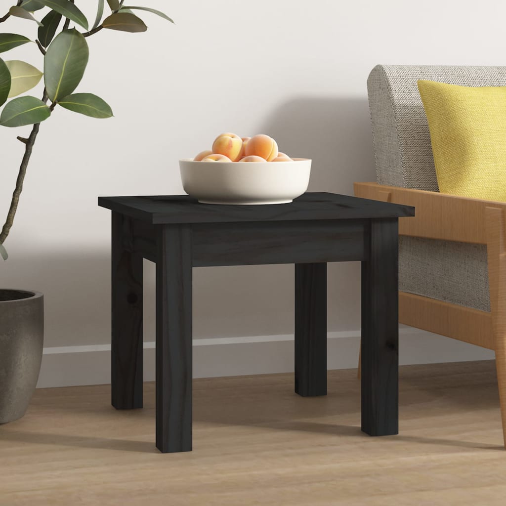 vidaXL Konferenční stolek černý 35 x 35 x 30 cm masivní borové dřevo