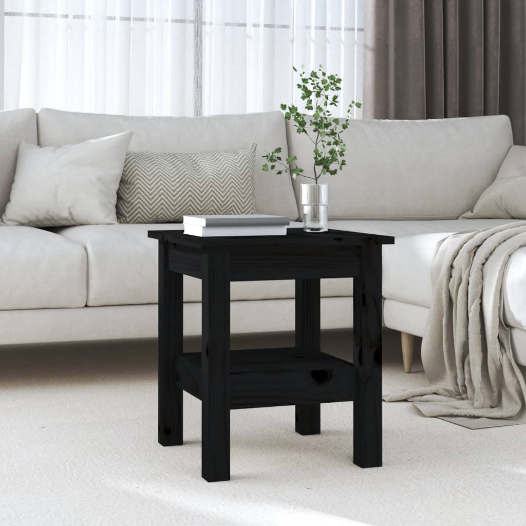 vidaXL Konferenční stolek černý 35 x 35 x 40 cm masivní borové dřevo