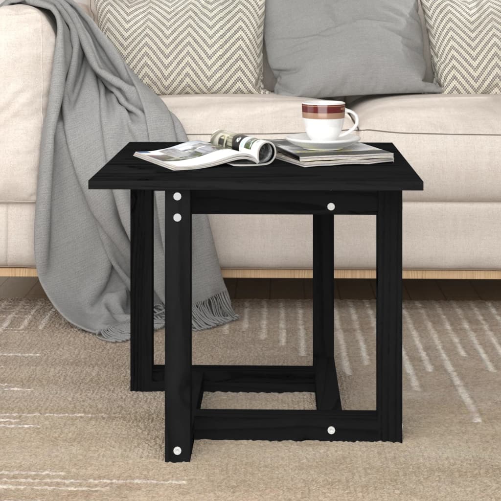 vidaXL Konferenční stolek černý 50 x 50 x 45 cm masivní borové dřevo