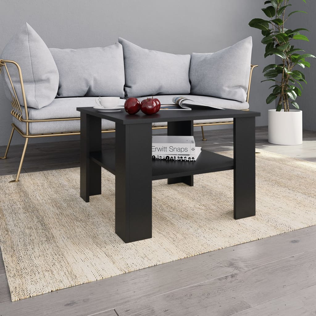 vidaXL Konferenční stolek černý 60 x 60 x 42 cm dřevotříska