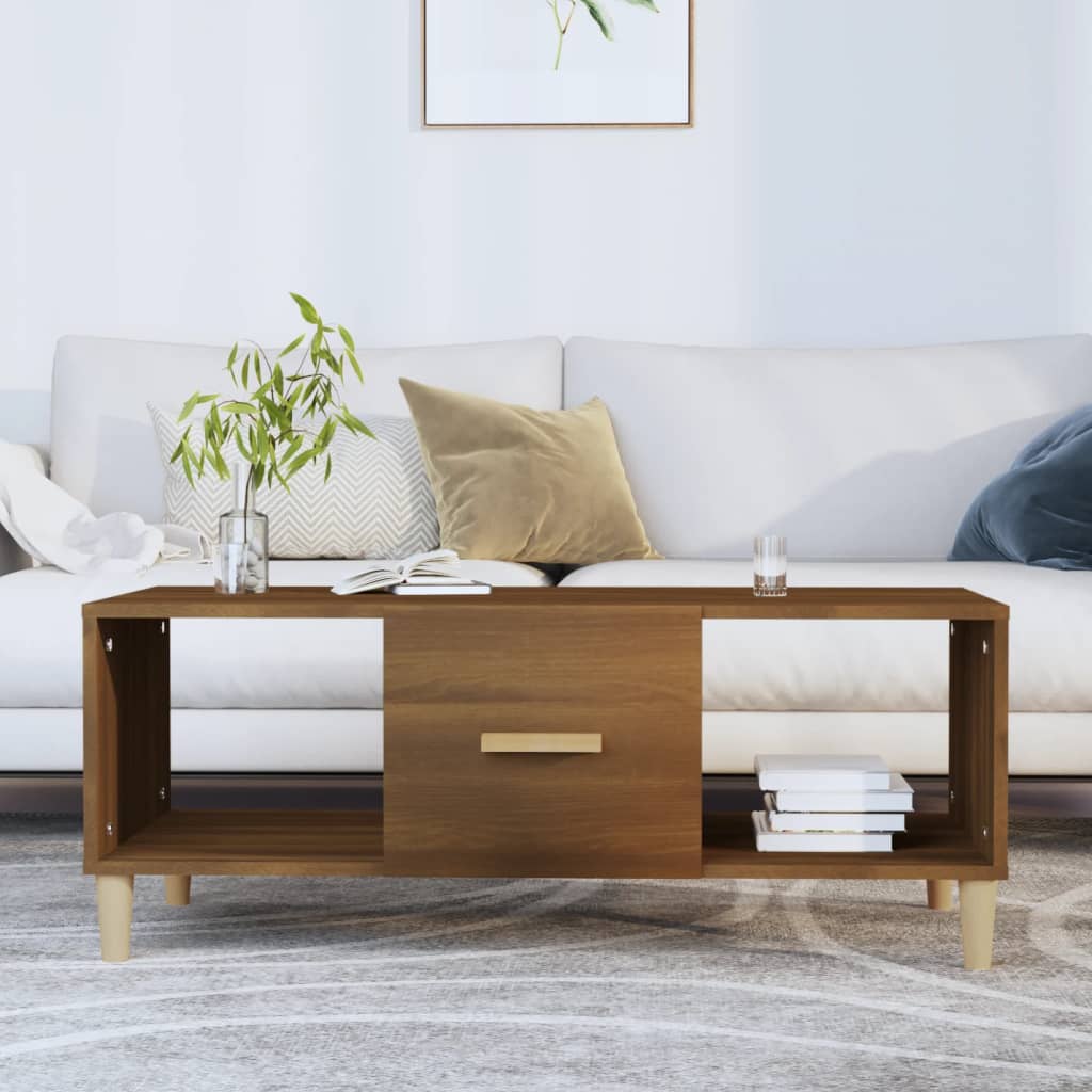 vidaXL Konferenční stolek hnědý dub 102 x 50 x 40 cm kompozitní dřevo