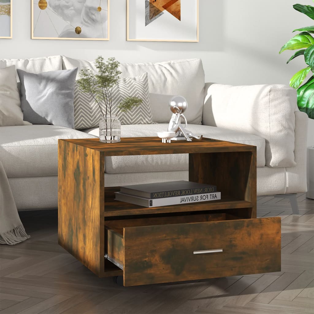 vidaXL Konferenční stolek kouřový dub 55 x 55 x 40 cm kompozitní dřevo