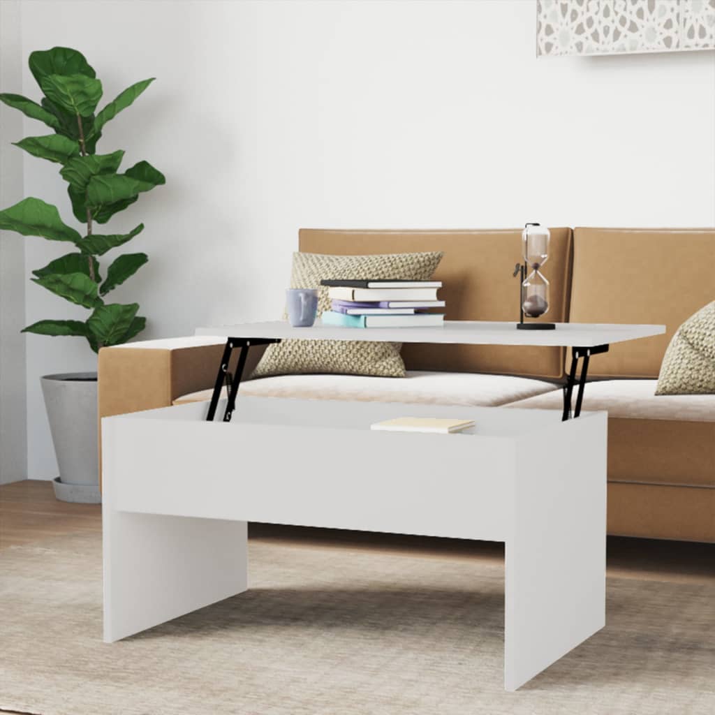 vidaXL Konferenční stolek lesklý bílý 80x50