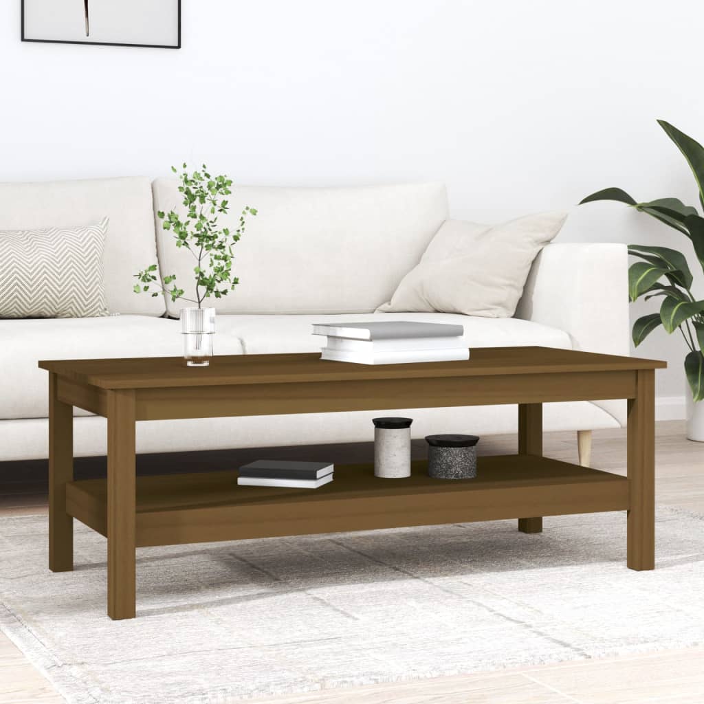vidaXL Konferenční stolek medově hnědý 110x50x40 cm masivní borovice