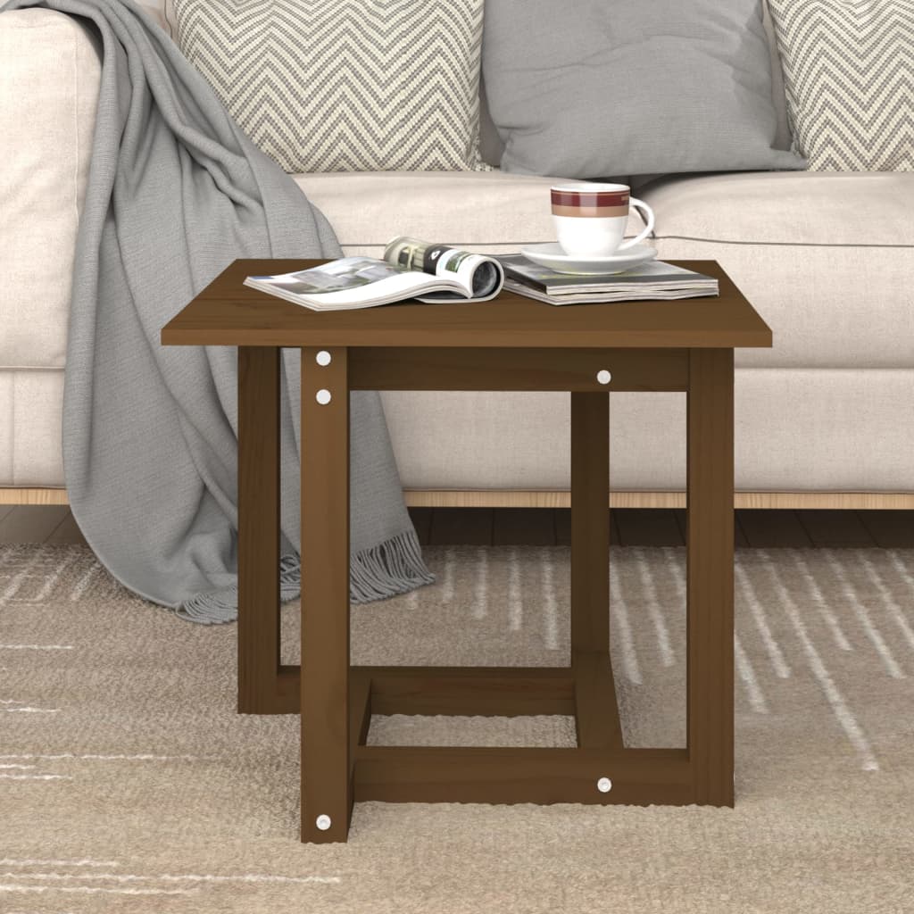 vidaXL Konferenční stolek medově hnědý 50x50x45 cm masivní borovice