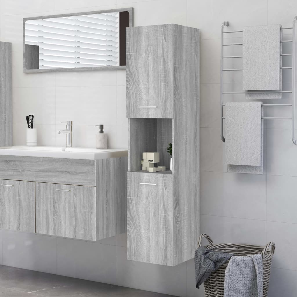 vidaXL Koupelnová skříňka šedá sonoma 30x30x130 cm kompozitní dřevo