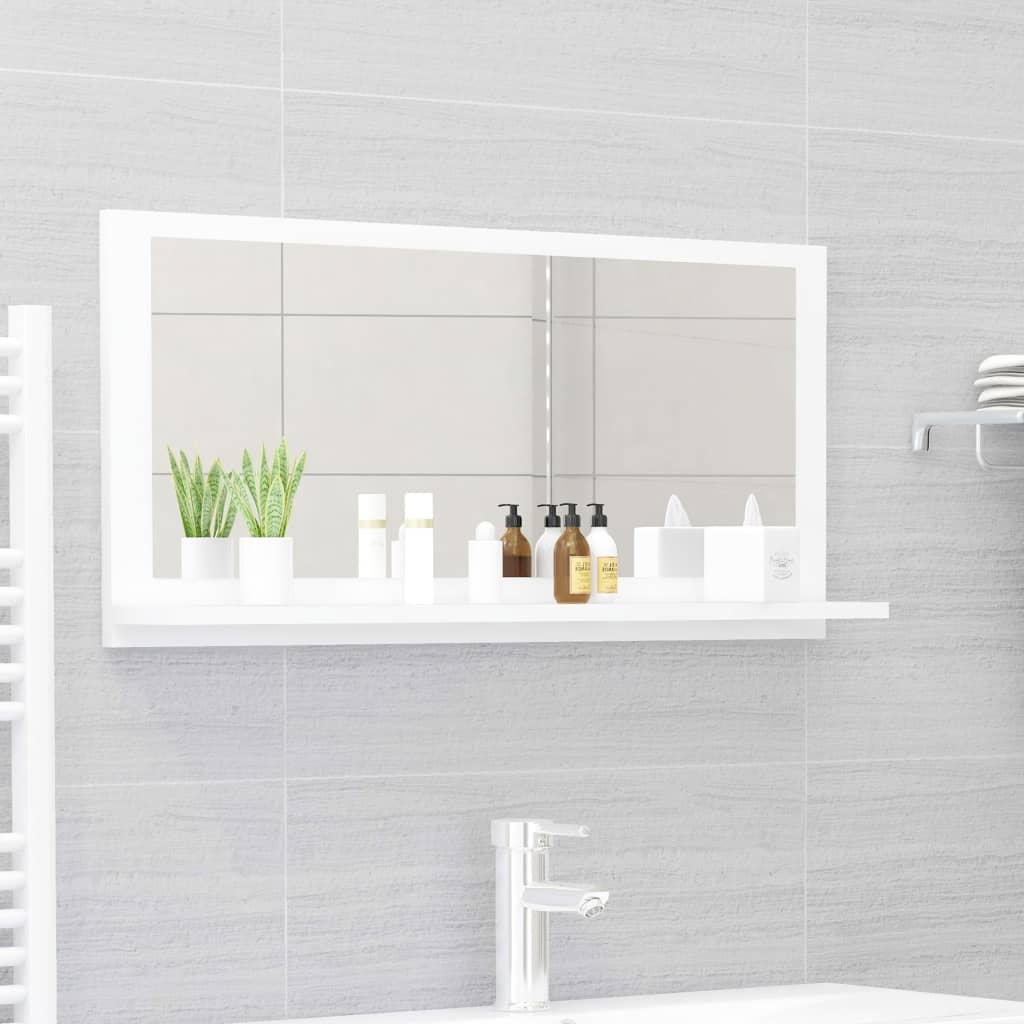 vidaXL Koupelnové zrcadlo bílé 80 x 10