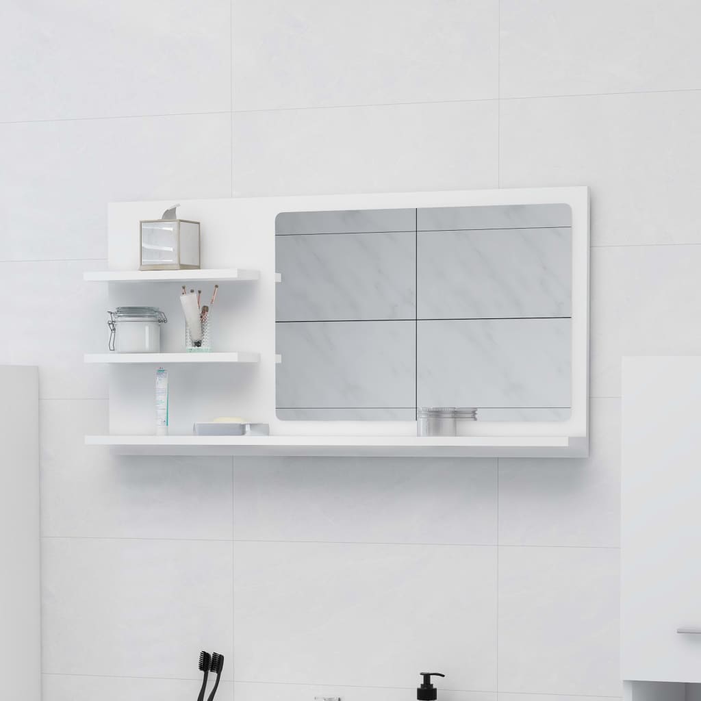 vidaXL Koupelnové zrcadlo bílé 90 x 10