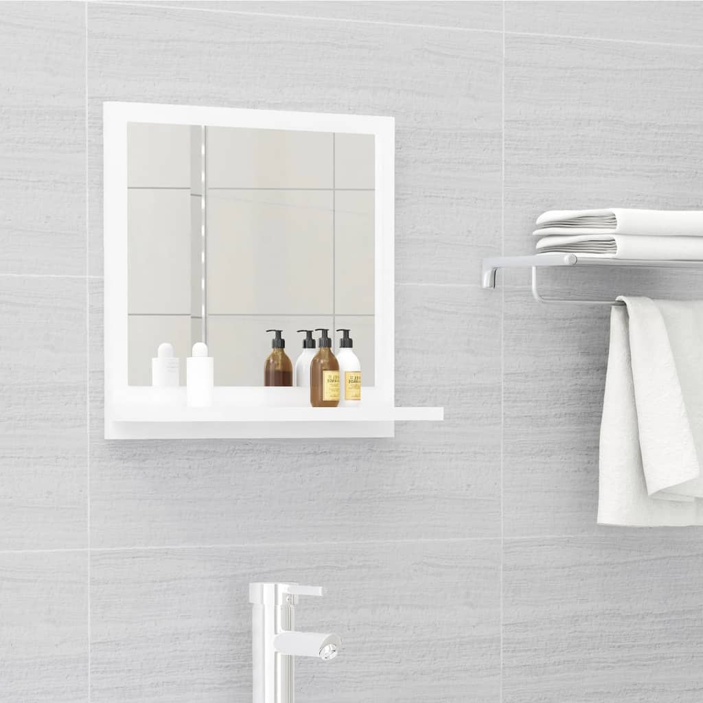 vidaXL Koupelnové zrcadlo bílé vysoký lesk 40x10