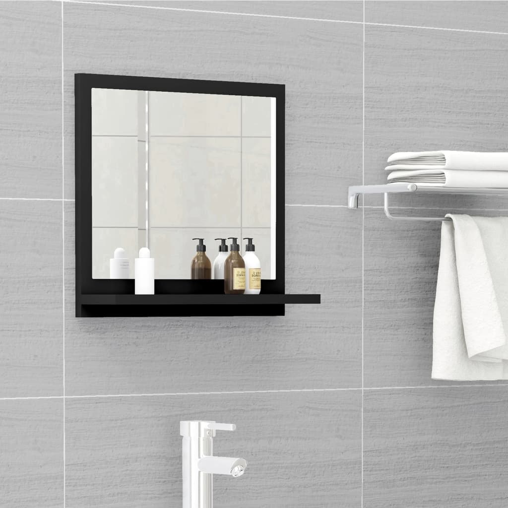 vidaXL Koupelnové zrcadlo černé 40 x 10