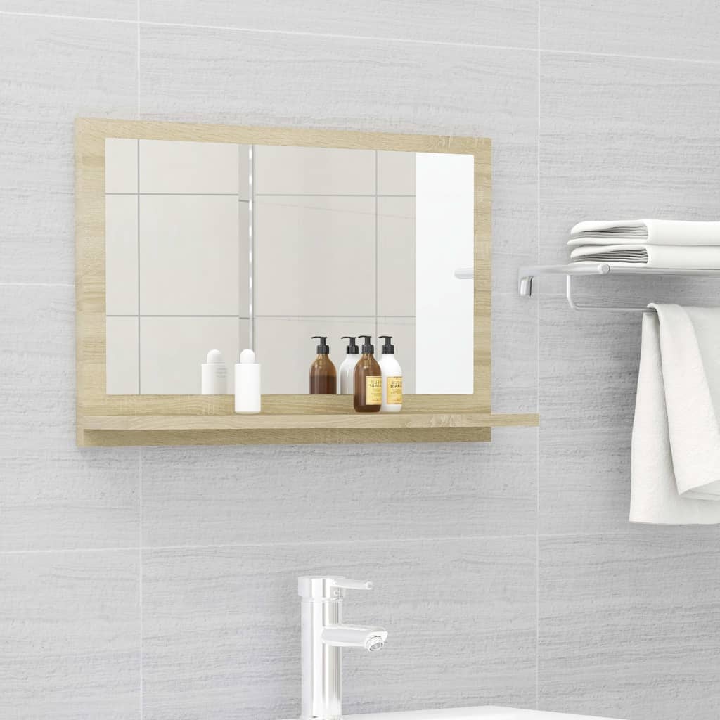 vidaXL Koupelnové zrcadlo dub sonoma 60 x 10