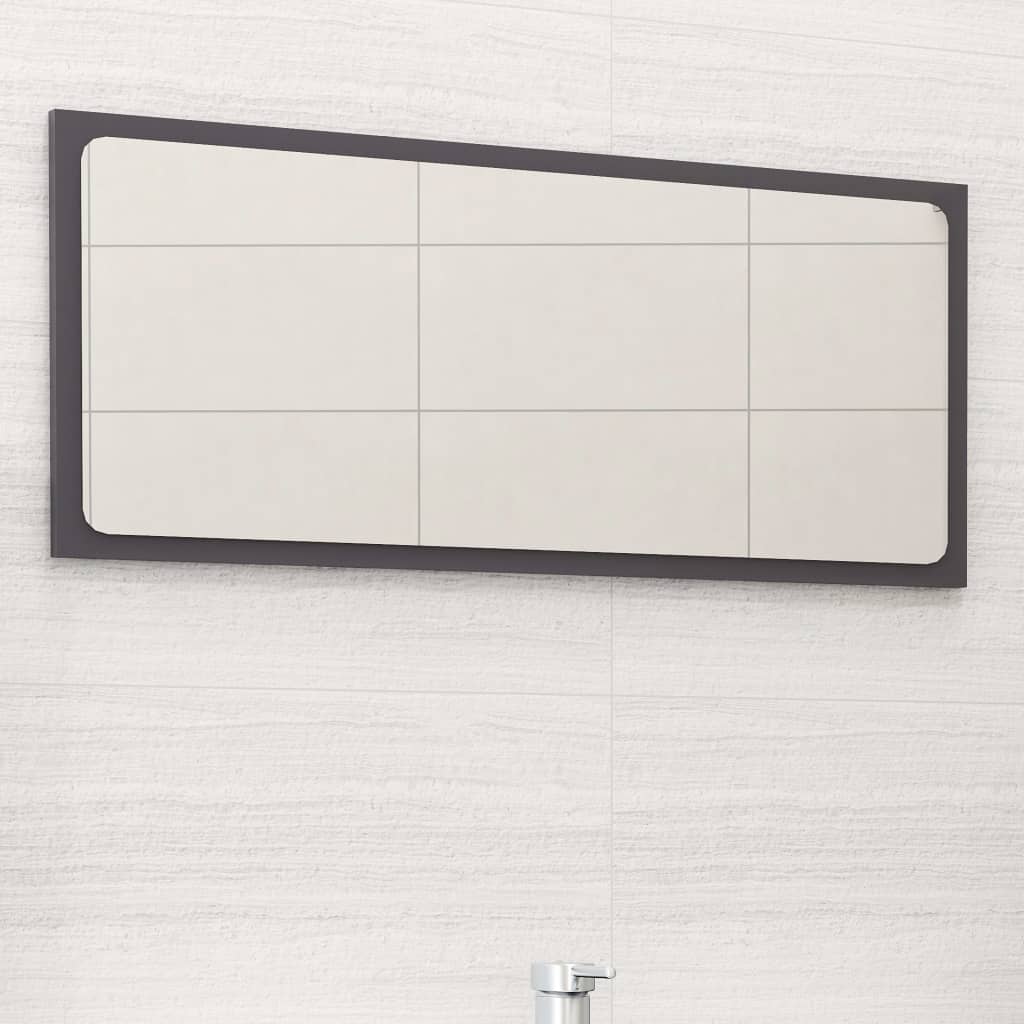 vidaXL Koupelnové zrcadlo šedé vysoký lesk 80x1