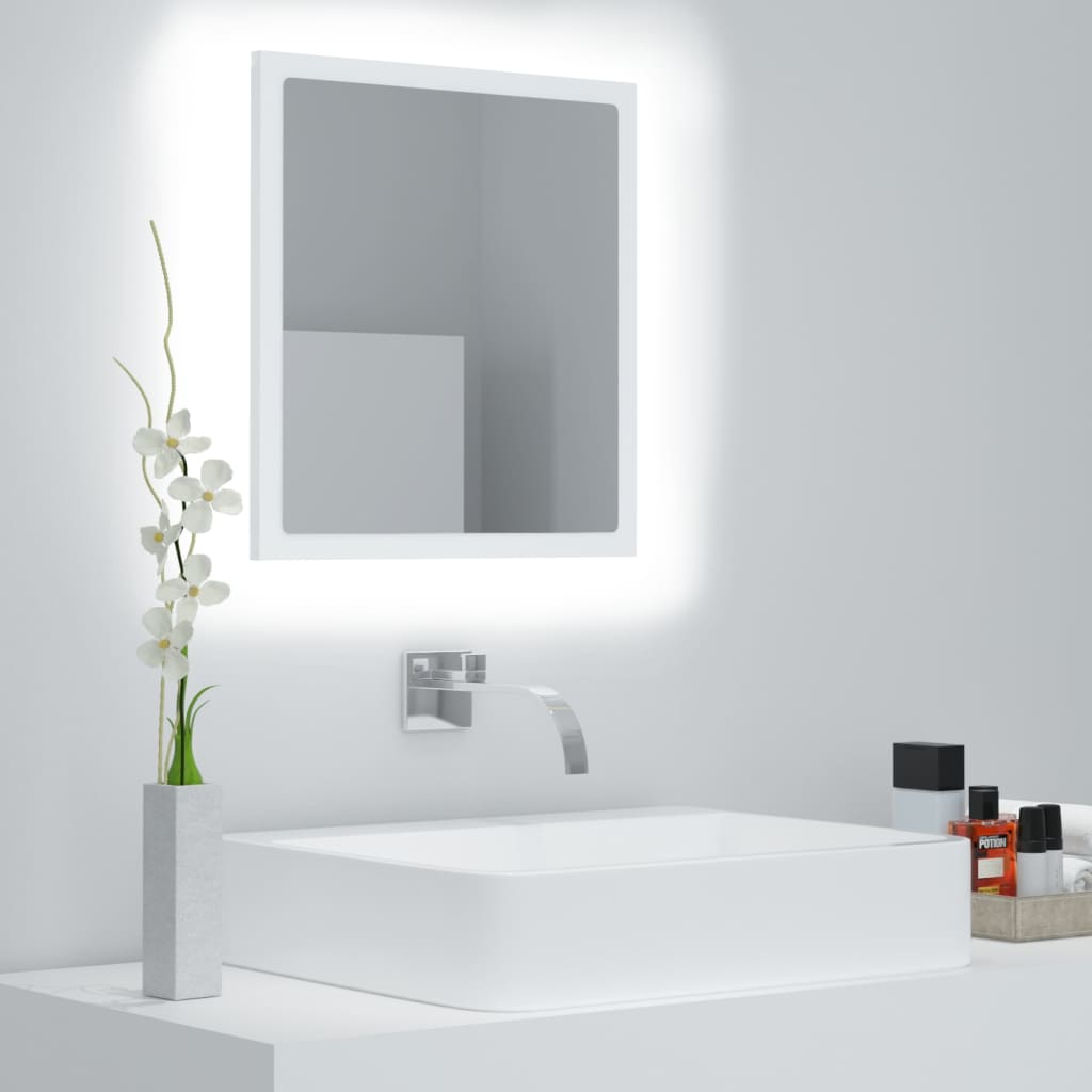 vidaXL LED koupelnové zrcadlo bílé 40 x 8