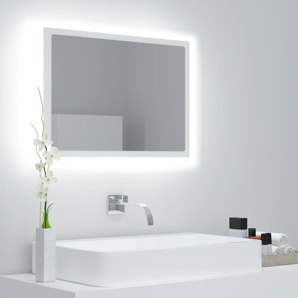 vidaXL LED koupelnové zrcadlo bílé 60 x 8