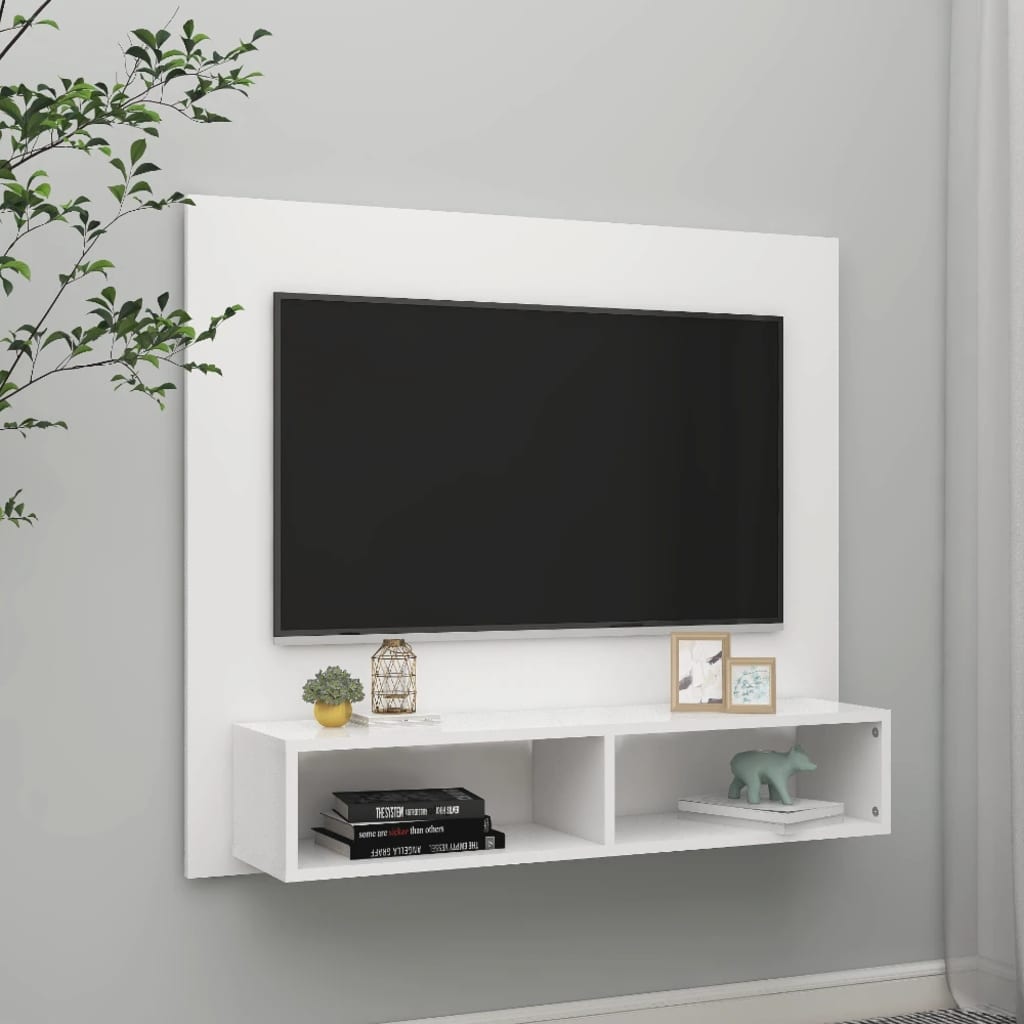 vidaXL Nástěnná TV skříňka bílá 102 x 23