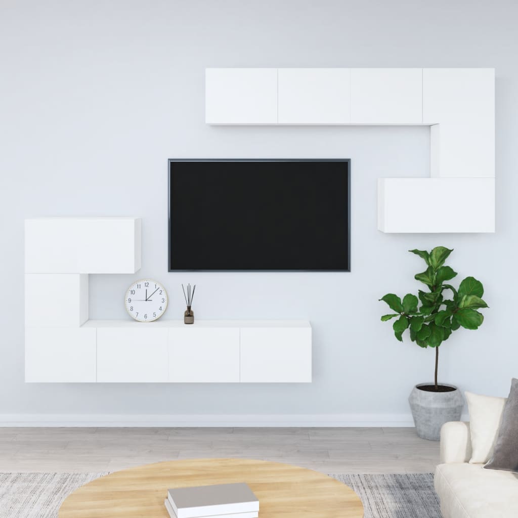 vidaXL Nástěnná TV skříňka bílá kompozitní dřevo