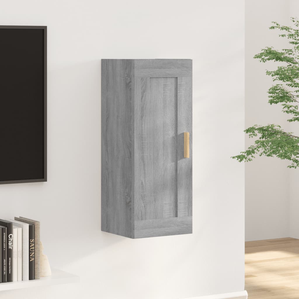 vidaXL Nástěnná skříňka šedá sonoma 35 x 34 x 90 cm kompozitní dřevo