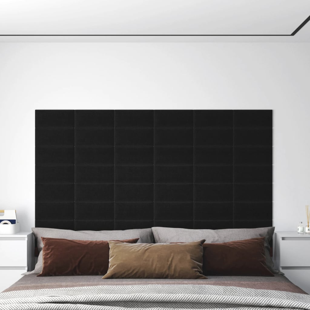 vidaXL Nástěnné panely 12 ks černé 30 x 15 cm textil 0