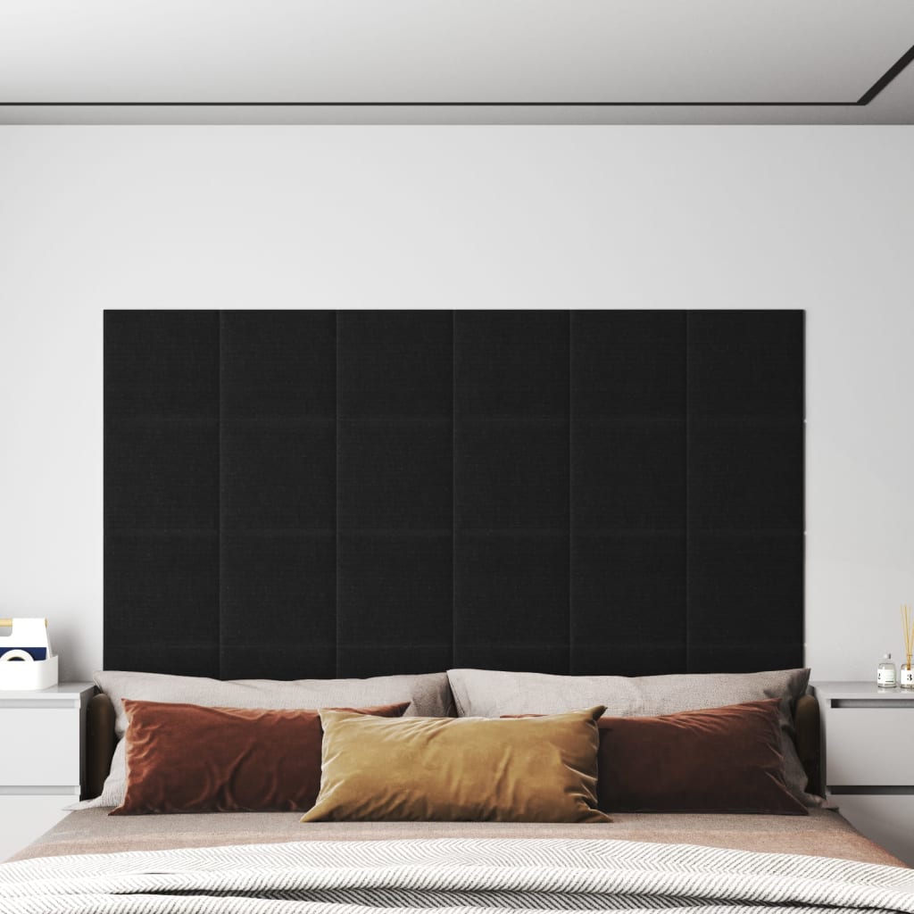 vidaXL Nástěnné panely 12 ks černé 30 x 30 cm textil 1